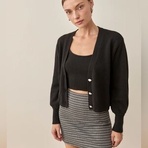 NWOT Reformation Varenne Cashmere Cardigan with Embellished Buttons XS